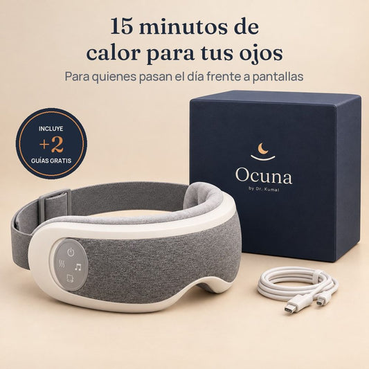Ocuna, antifaz térmico, con su caja y 2 guías de regalo